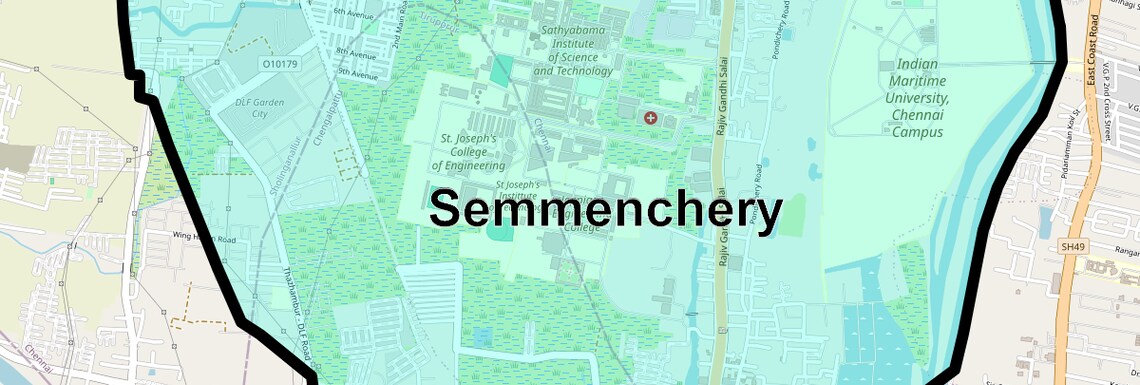 Location Map of Semmenchery, Chennai