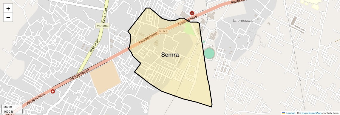 Location Map of Semra, Lucknow