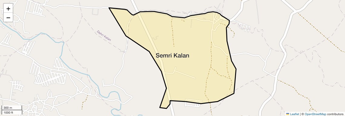 Location Map of Semri Kalan, Bhopal