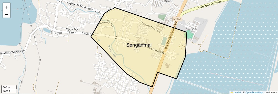 Location Map of Senganmal, Chennai