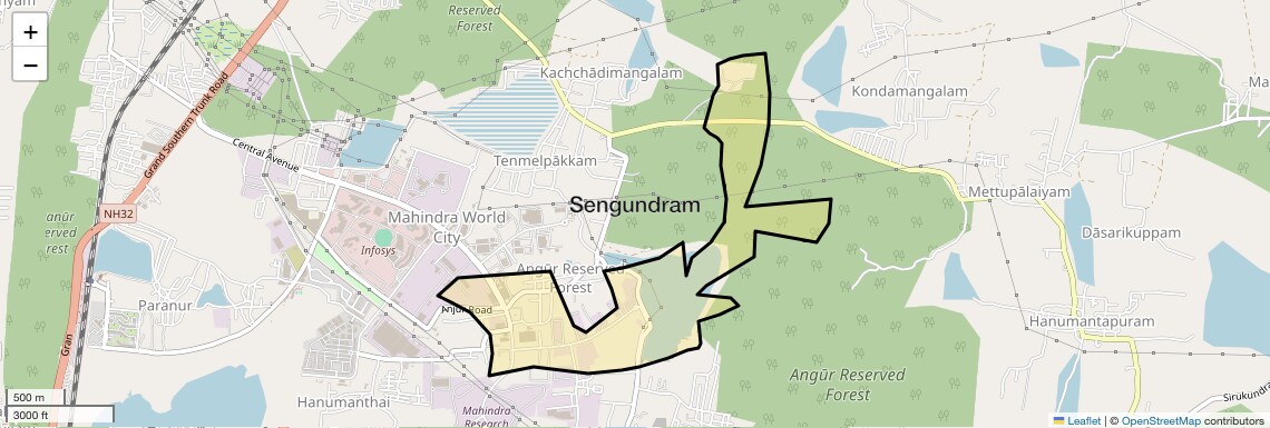 Location Map of Sengundram, Chennai