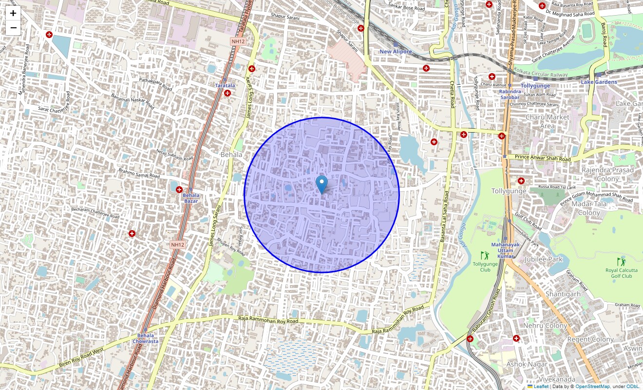 Location Map of Senhati, Kolkata