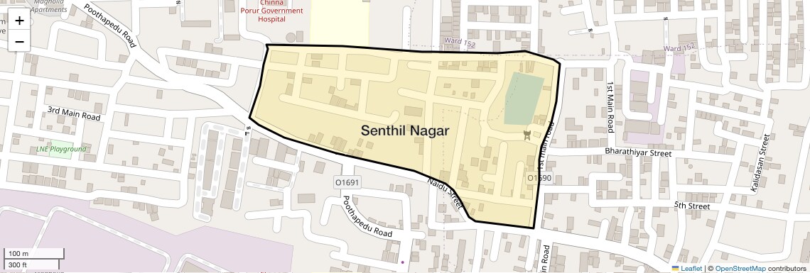 Location Map of Senthil Nagar, Chennai