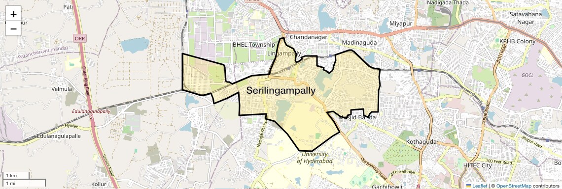 Location Map of Serilingampally, Hyderabad