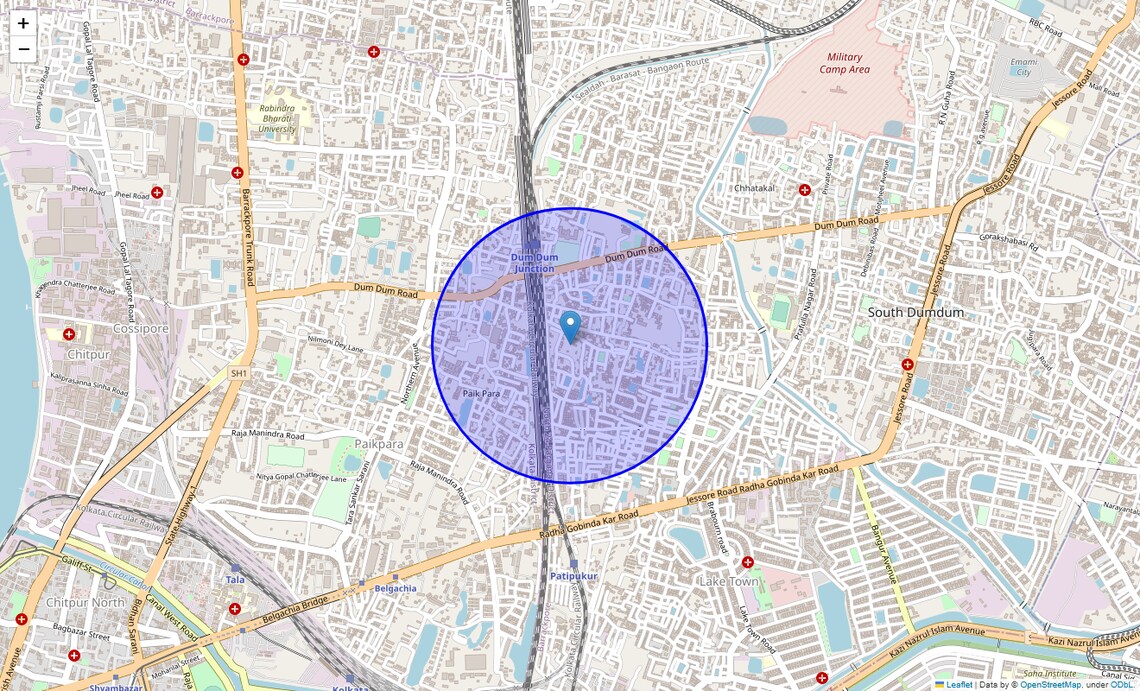 Location Map of Sethbagan, Kolkata