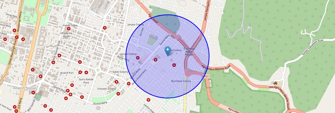 Location Map of Sethi Colony, Jaipur