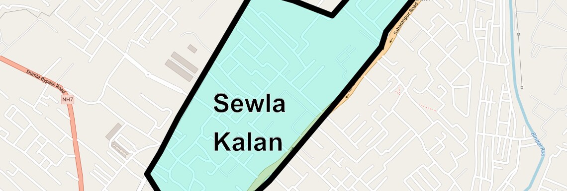 Location Map of Sewla Kalan, Dehradun