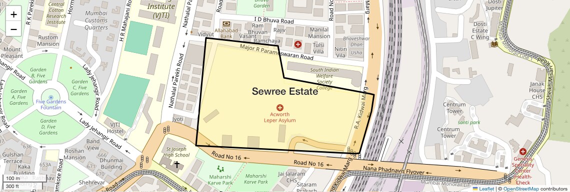 Location Map of Sewree Estate, Mumbai