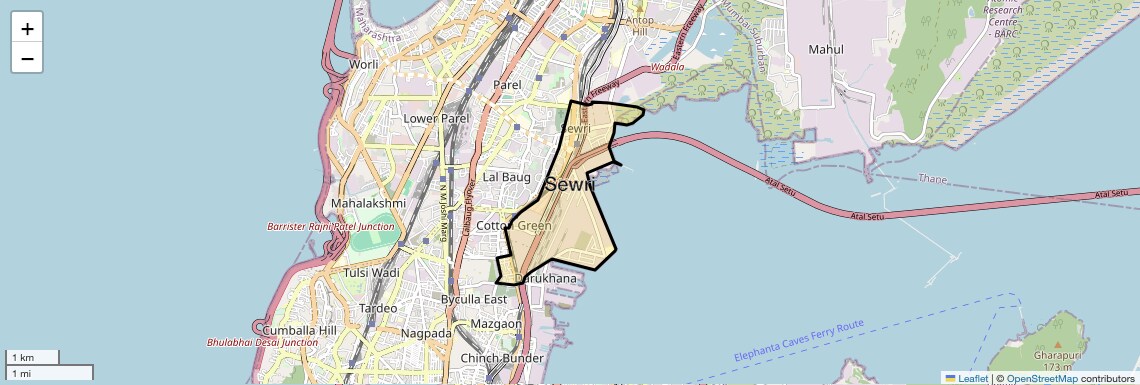 Location Map of Sewri, Mumbai
