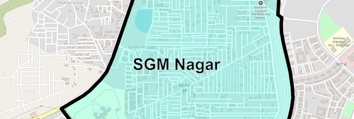 Location Map of Sgm Nagar, Faridabad