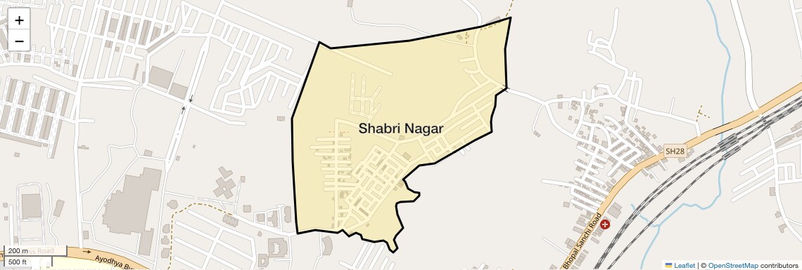 Location Map of Shabri Nagar, Bhopal