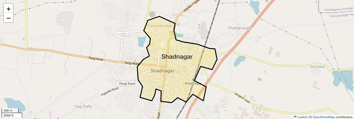 Location Map of Shadnagar, Hyderabad