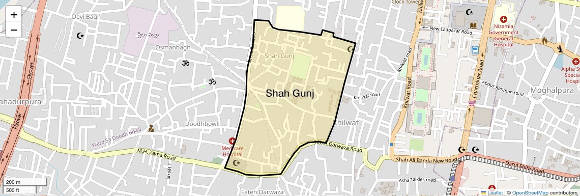 Location Map of Shah Gunj, Hyderabad