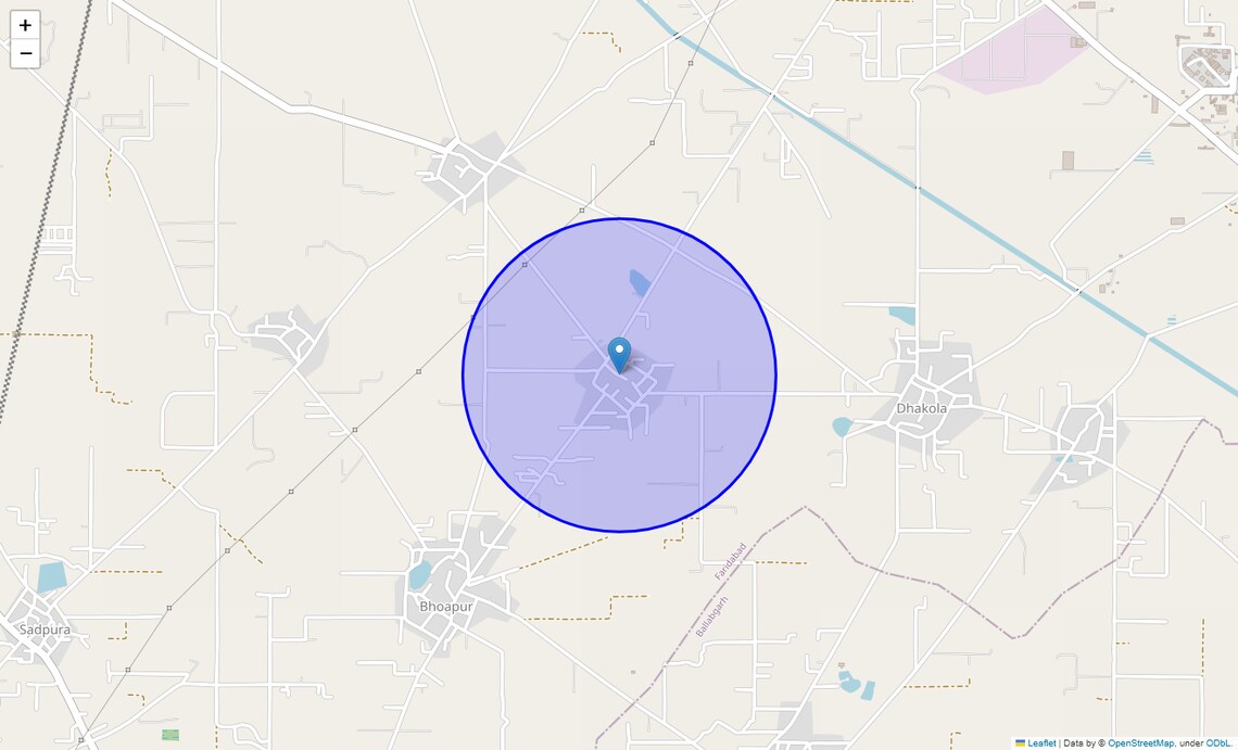 Location Map of Shahabad, Faridabad