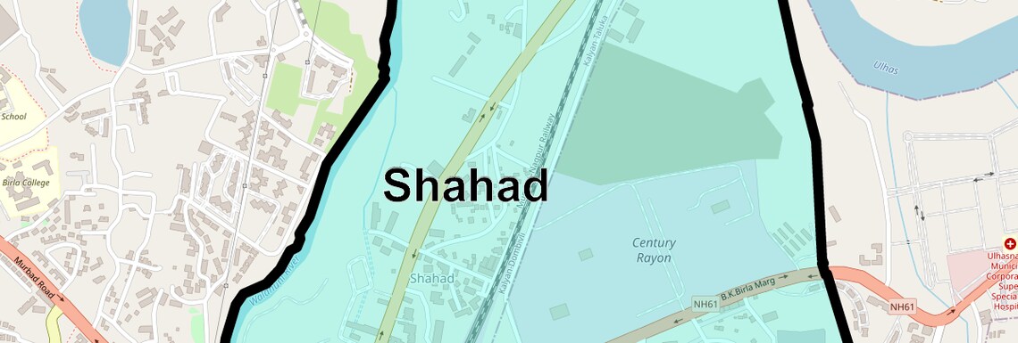 Location Map of Shahad, Thane