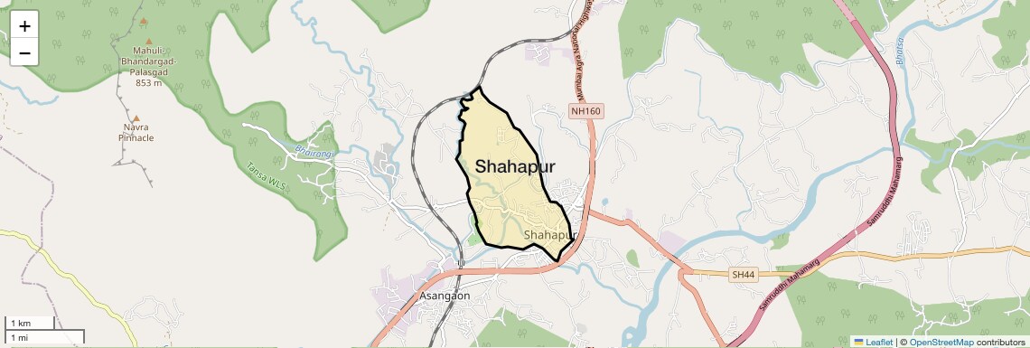 Location Map of Shahapur, Thane