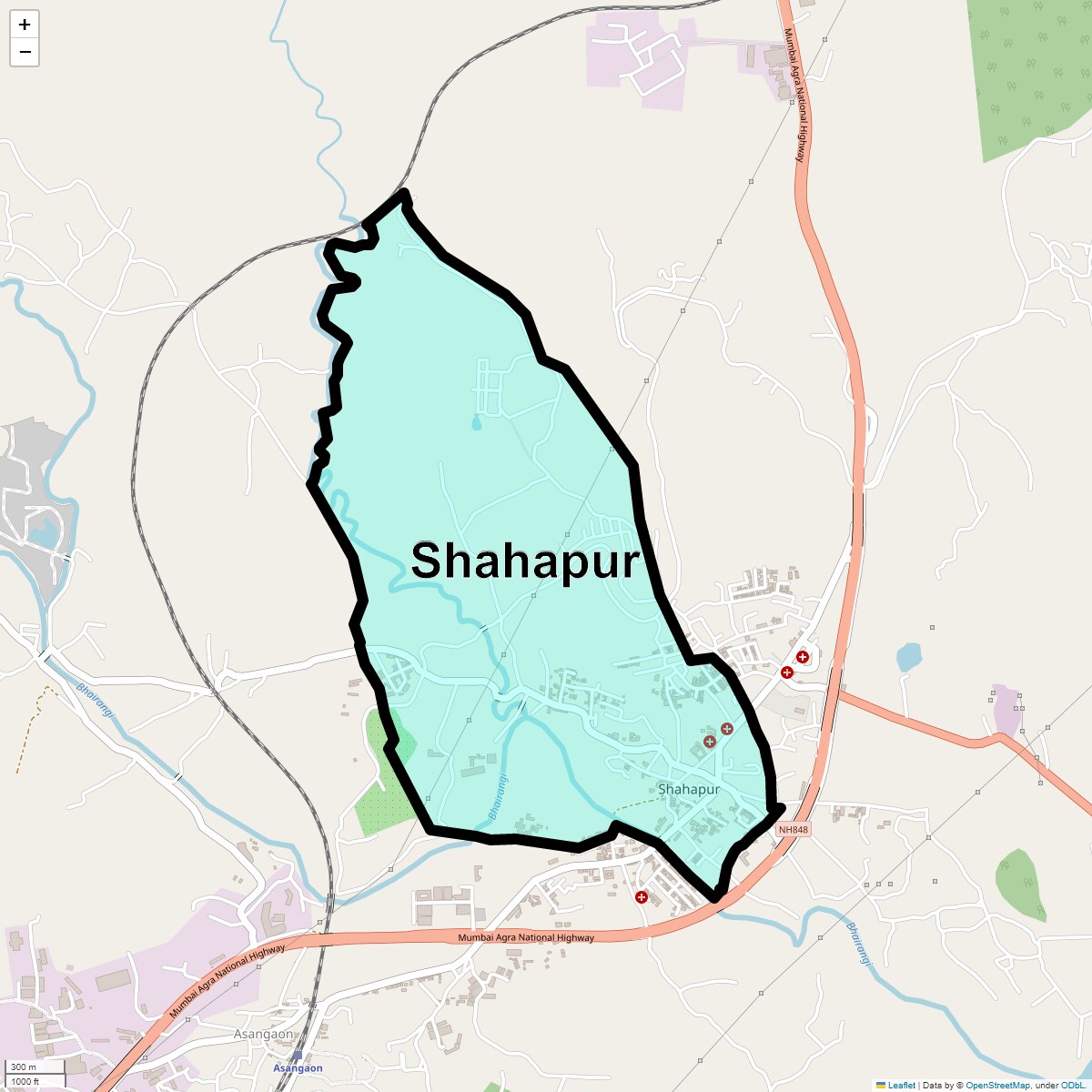 Location Map of Shahapur, Thane