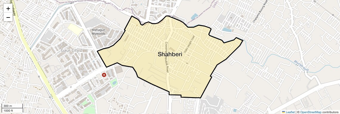 Location Map of Shahberi, Greater Noida
