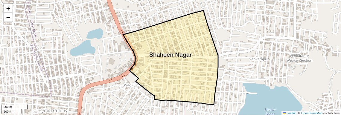 Location Map of Shaheen Nagar, Hyderabad