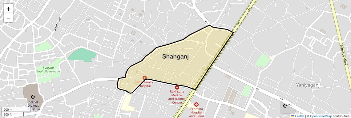 Location Map of Shahganj, Lucknow