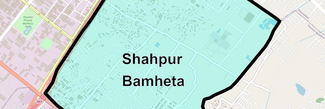 Location Map of Shahpur Bamheta, Ghaziabad