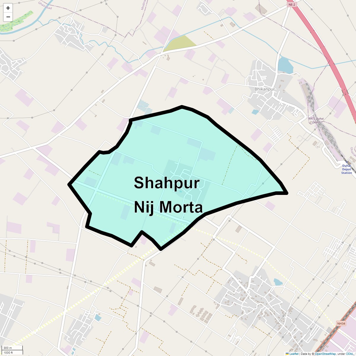 Location Map of Shahpur Nij Morta, Ghaziabad