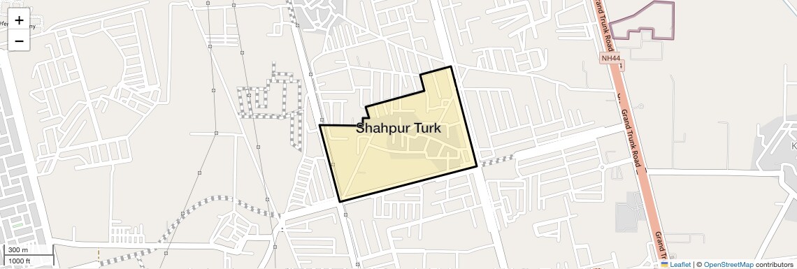 Location Map of Shahpur Turk, Sonipat