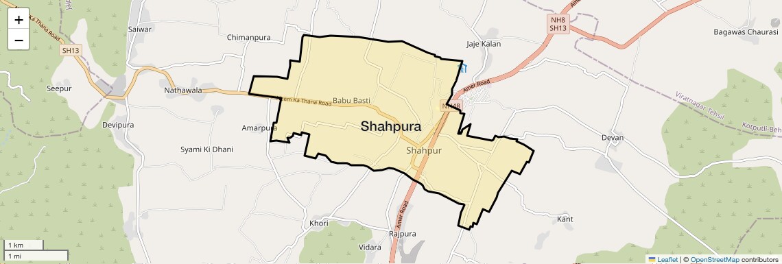 Location Map of Shahpura, Jaipur