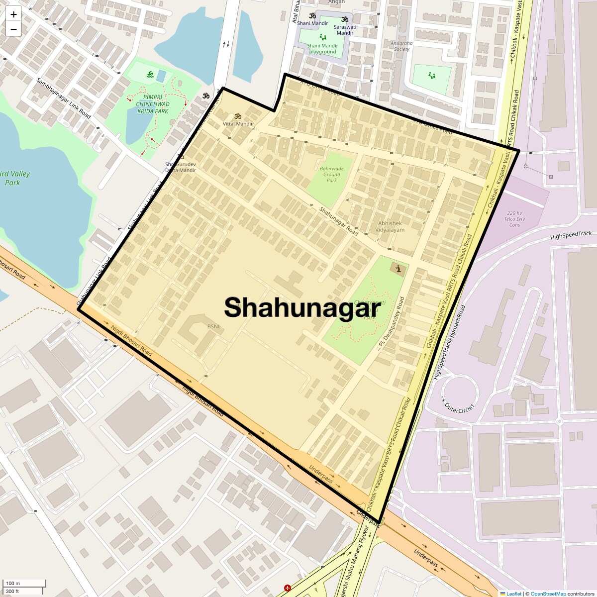 Location Map of Shahunagar, Pune