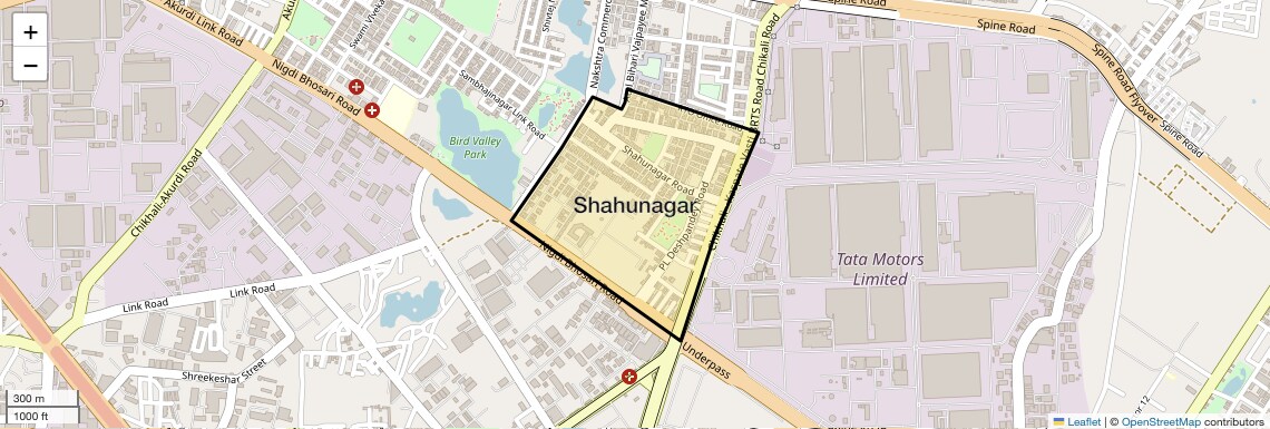 Location Map of Shahunagar, Pune