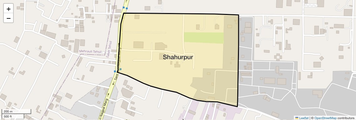 Location Map of Shahurpur, Delhi