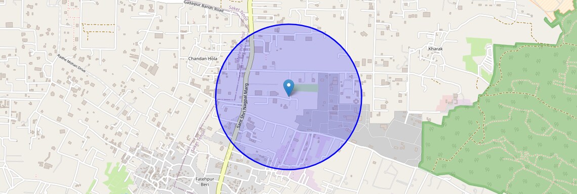 Location Map of Shahurpur, Delhi
