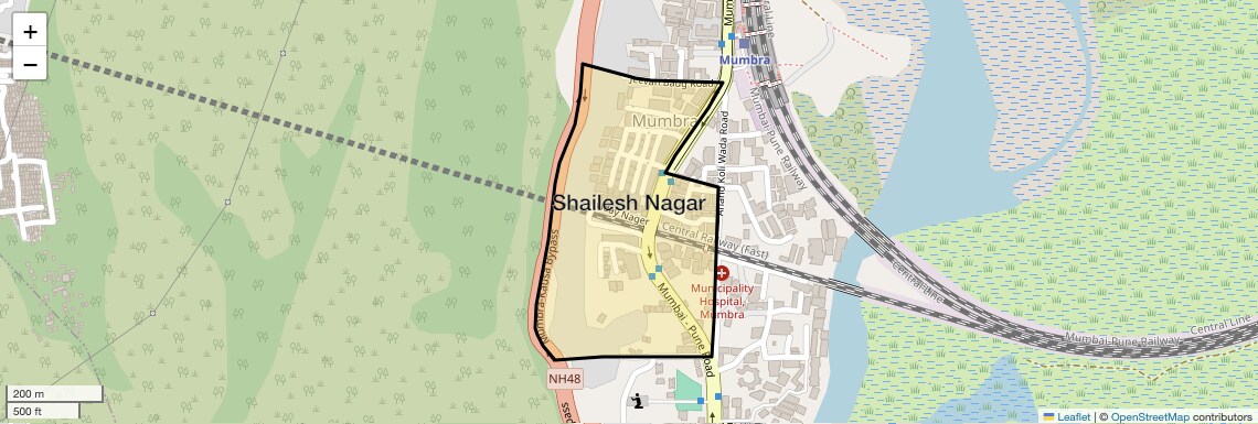 Location Map of Shailesh Nagar, Thane