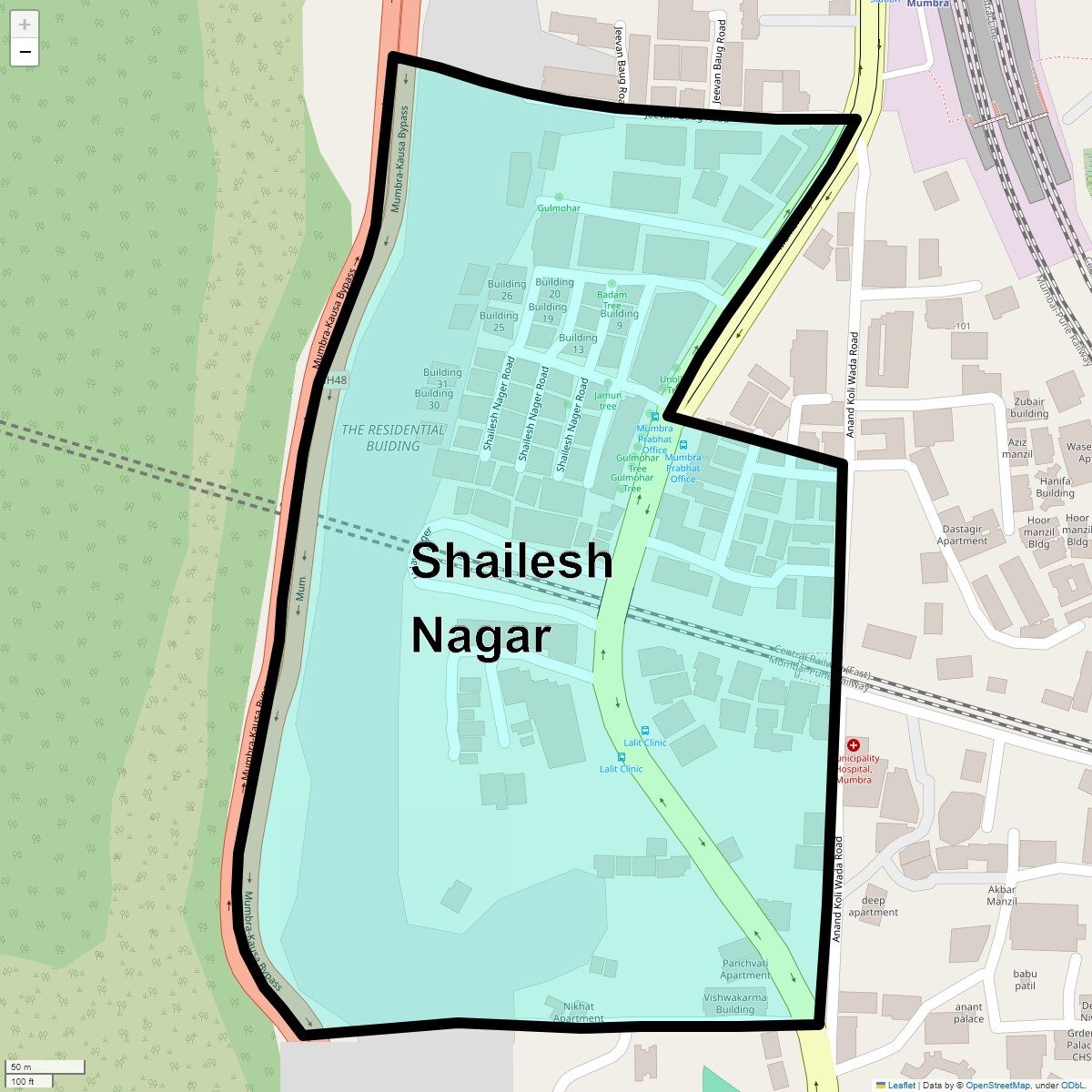 Location Map of Shailesh Nagar, Thane