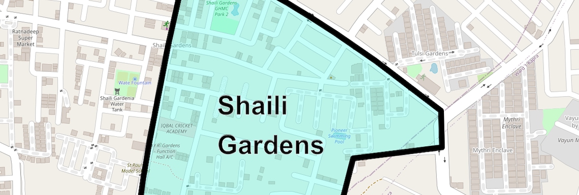 Location Map of Shaili Gardens, Hyderabad