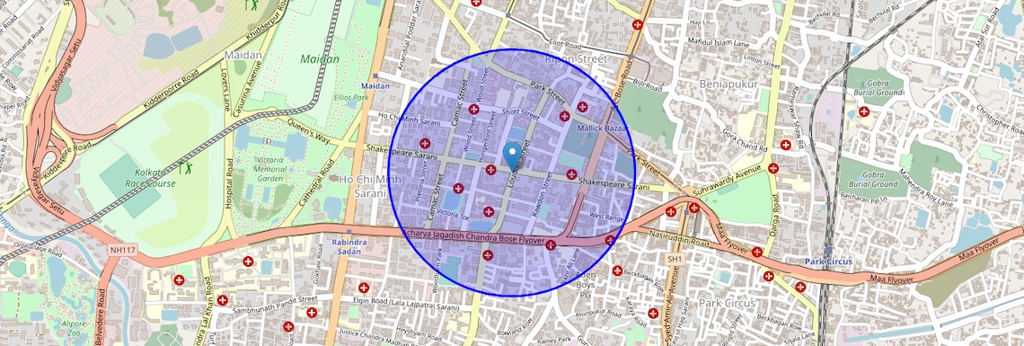 Location Map of Shakespeare Sarani, Kolkata