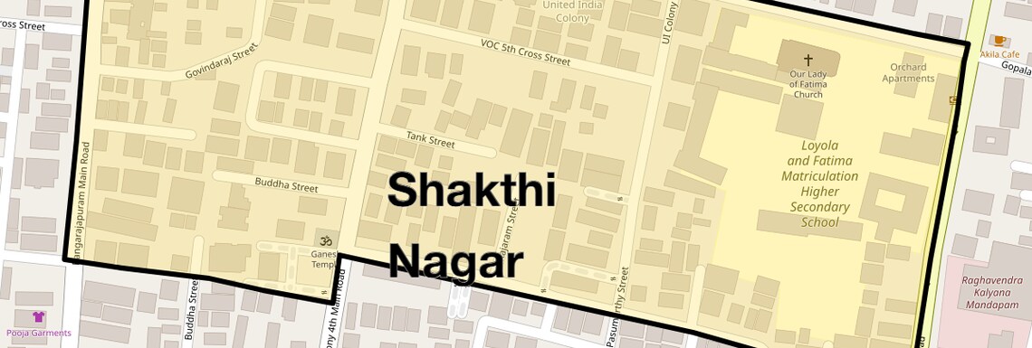 Location Map of Shakthi Nagar, Chennai