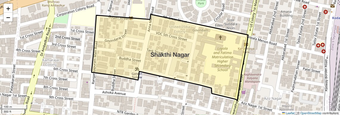 Location Map of Shakthi Nagar, Chennai