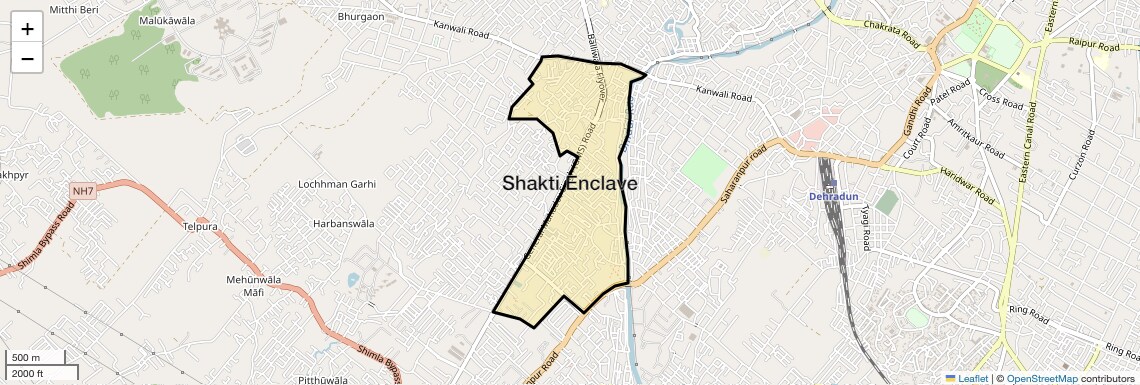 Location Map of Shakti Enclave, Dehradun