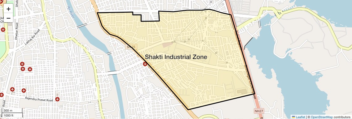 Location Map of Shakti Industrial Zone, Rajkot