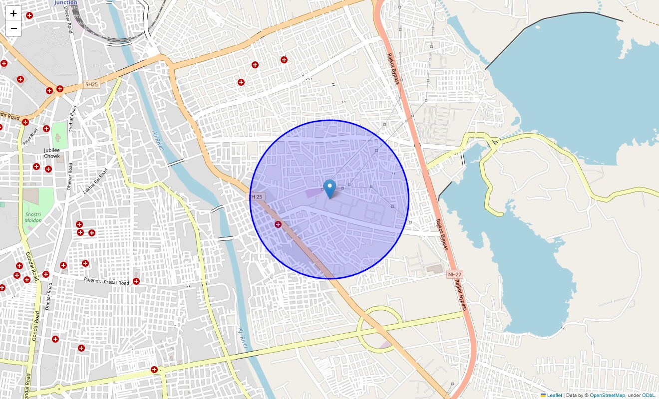 Location Map of Shakti Industrial Zone, Rajkot