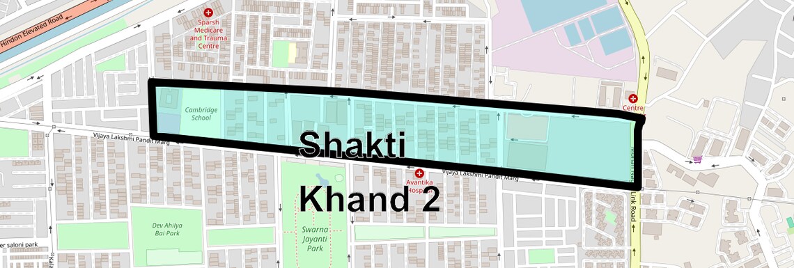 Location Map of Shakti Khand 2, Ghaziabad