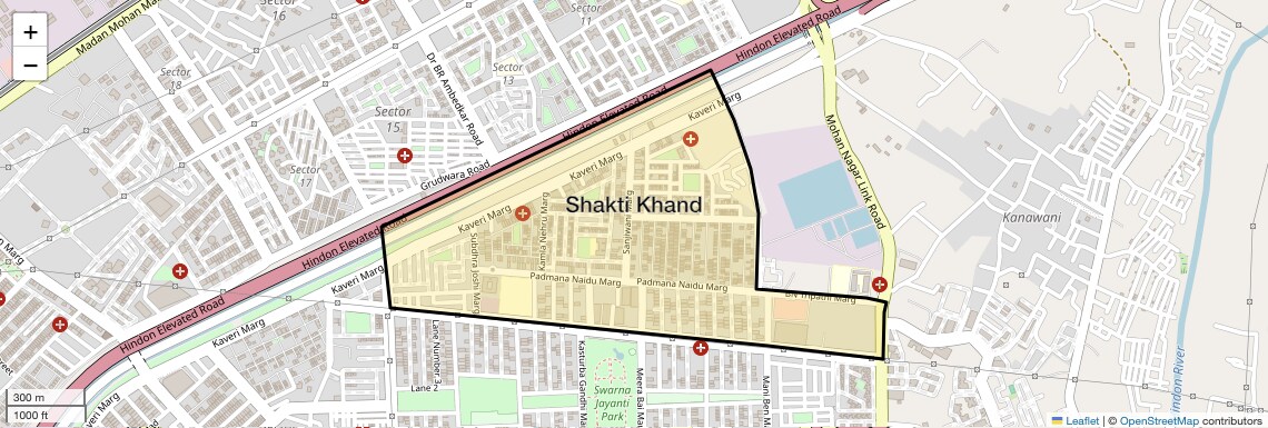Location Map of Shakti Khand, Ghaziabad