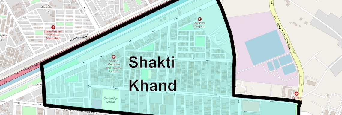 Location Map of Shakti Khand, Ghaziabad