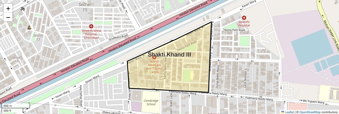 Location Map of Shakti Khand III, Ghaziabad