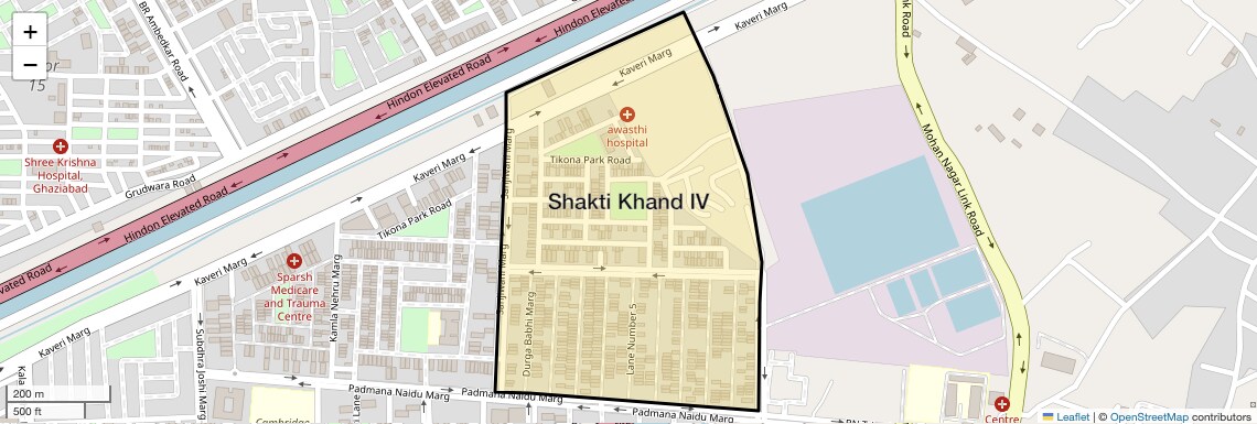 Location Map of Shakti Khand IV, Ghaziabad