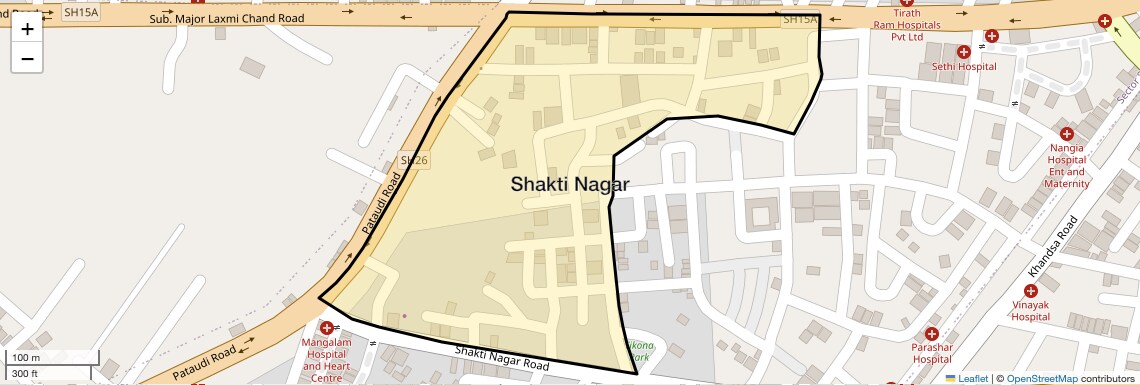 Location Map of Shakti Nagar, Gurgaon