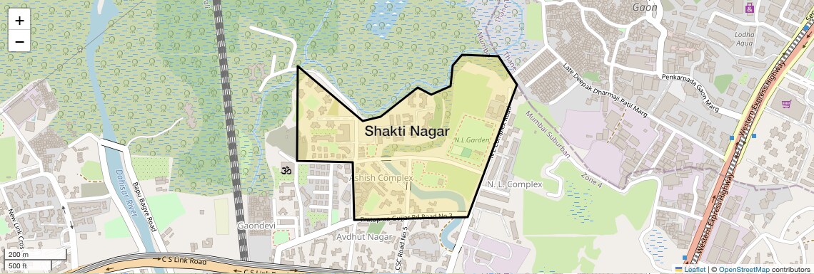 Location Map of Shakti Nagar, Mumbai
