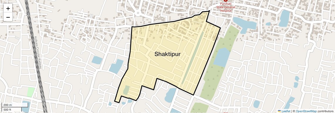 Location Map of Shaktipur, Kolkata