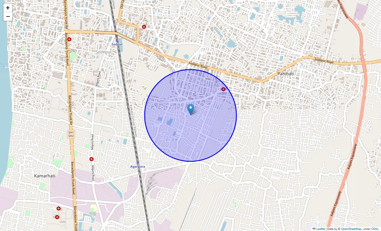 Location Map of Shaktipur, Kolkata